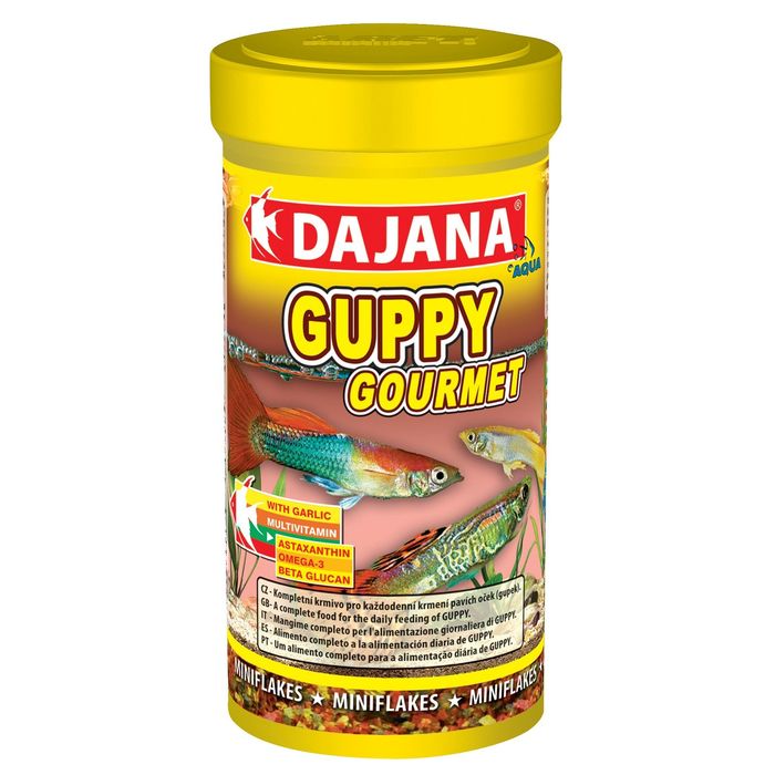 Корм Dajana Pet Guppy gourmet flakes для гуппи, хлопья, 100МЛ