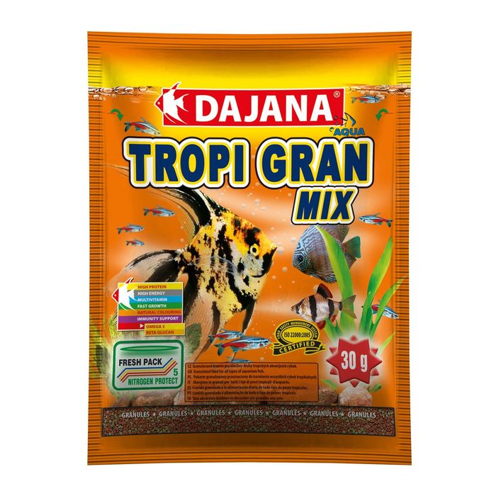 Корм Dajana Pet Tropi gran Mix для тропических рыб, гранулы, 80МЛ-30 г