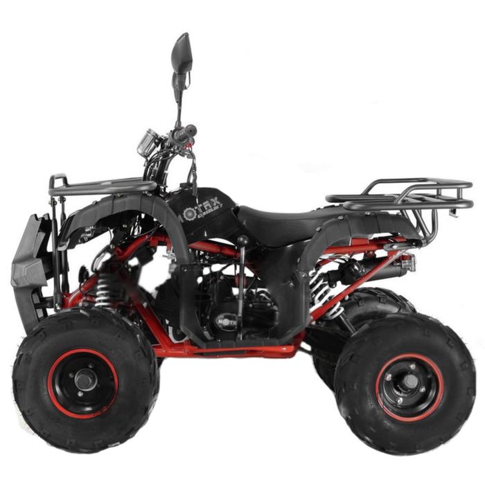 Квадроцикл подростковый бензиновый MOTAX ATV Grizlik-7 125 cc, чёрный, красная рама