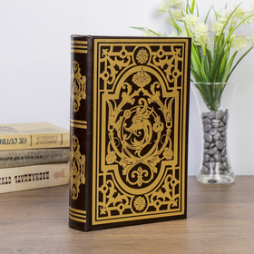Сейф-книга дерево кожа "Геральдика" золото 26х17х5 см