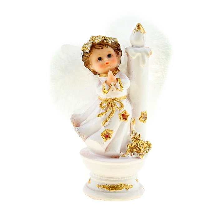 Сувенир световой &quot;Ангел с золотым пояском у свечи&quot;, МИКС