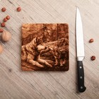Доска из массива кедра «Волки», квадратная, 18 × 18 см Доска из массива кедра «Волки», квадратная, 18 × 18 см