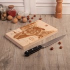 Доска из массива кедра «Рысь на снегу», прямоугольная, 18 × 28 см Доска из массива кедра «Рысь на снегу», прямоугольная, 18 × 28 см
