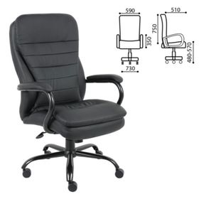 Кресло офисное BRABIX Heavy Duty HD-001, усиленная конструкция, нагрузка до 160 кг, экокожа