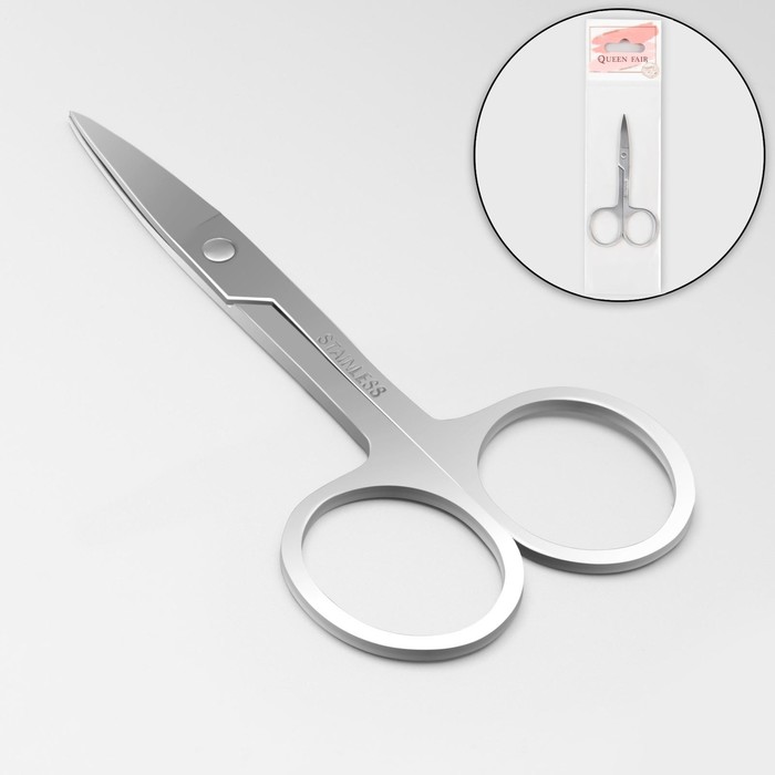 Ножницы маникюрные, прямые, широкие, 9 см, цвет серебристый - фото 37905