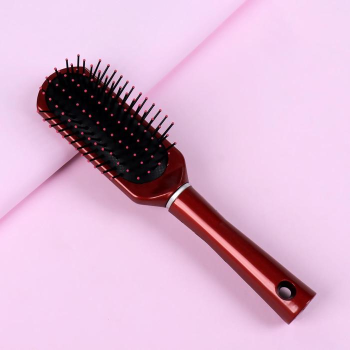 Massage hairbrush, oval, color Burgundy