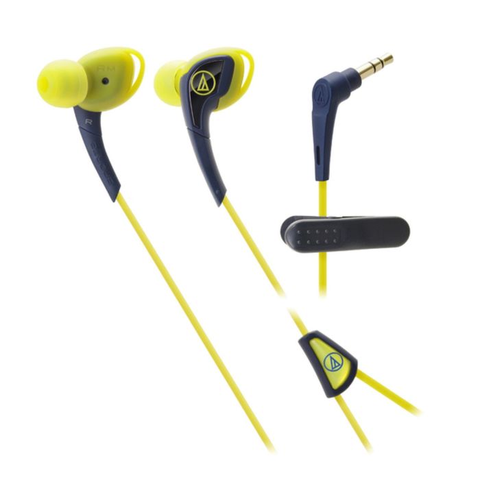 Наушники AUDIO-TECHNICA ATH-SPORT2 NY, спортивные, сине-желтые