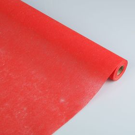 Фетр для упаковок и поделок, однотонный, красный, двусторонний, рулон 1шт., 0,5 x 20 м