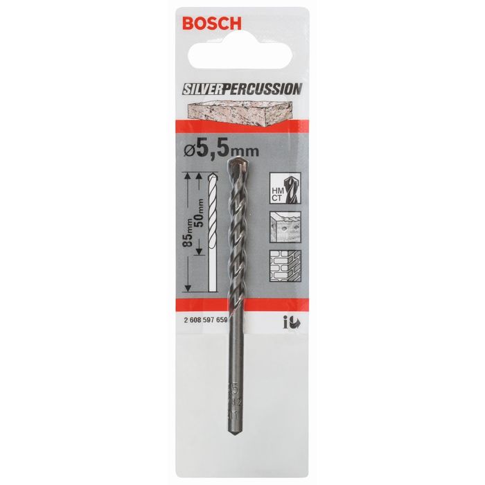 Сверло по бетону BOSCH 2608597659, SilverPerc, CYL-3, 5,5x85 мм