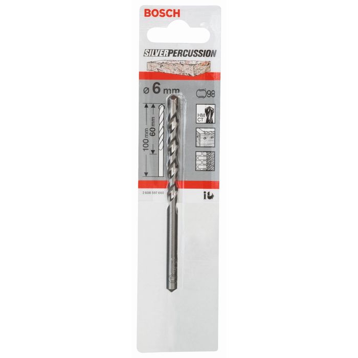 Сверло по бетону BOSCH 2608597660, SilverPerc, CYL-3, 6x100  мм