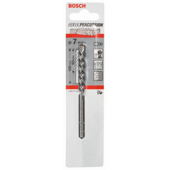 Сверло по бетону BOSCH 2608597662, SilverPerc, CYL-3, 7x100 мм