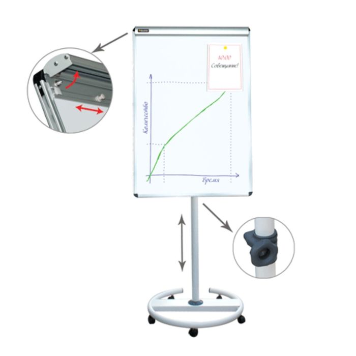 Доска-флипчарт магнитно-маркерная 70х100см, передвижная, гарантия 10 лет