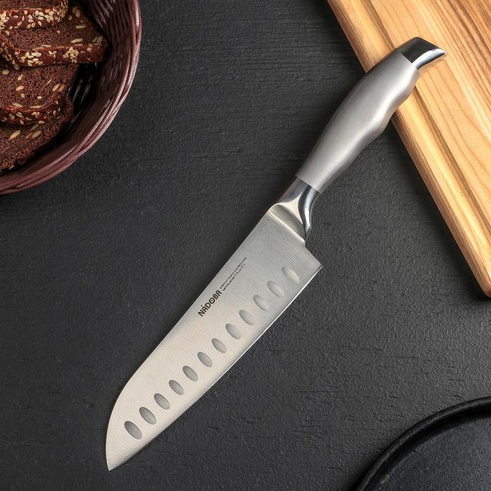 Нож кухонный NADOBA MARTA Сантоку, лезвие 17,5 см, ручка из стали