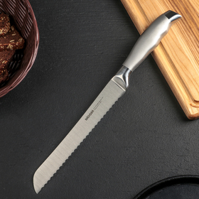 Нож кухонный NADOBA MARTA для хлеба, лезвие 20 см, ручка из стали