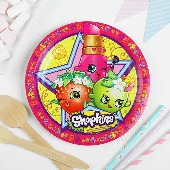 Тарелки бумажные Shopkins, 18 см (набор 6 шт)