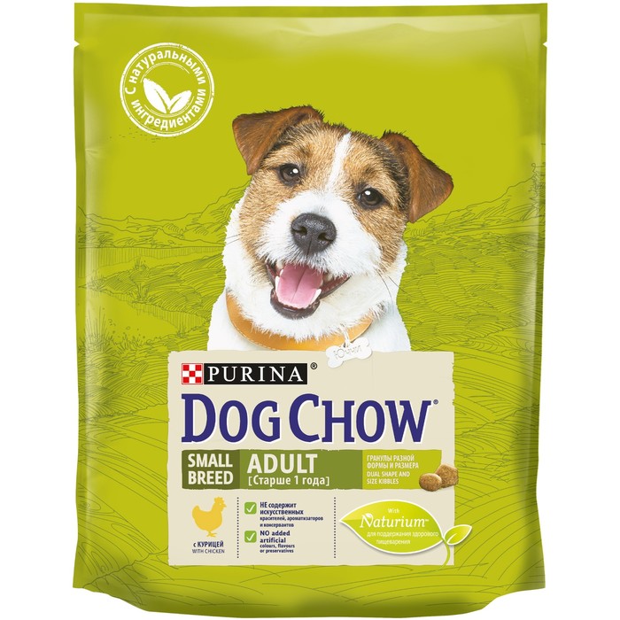 Сухой корм DOG CHOW для собак мелких пород, курица, 800 г