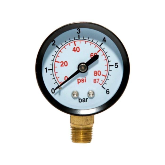Манометр  ETERNA, радиальный, 0-6 атм, d=50 мм, наружная резьба 1.4″