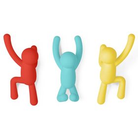 Вешалки-крючки Buddy, 3 шт, разноцветные