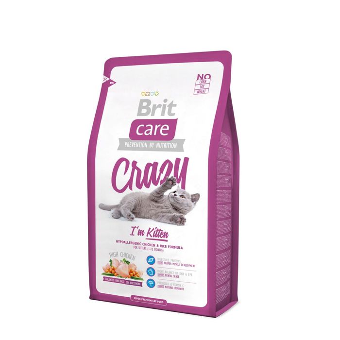 Сухой корм Brit Care Cat Crazy Kitten для беременных, кормящих кошек и котят, 2 кг