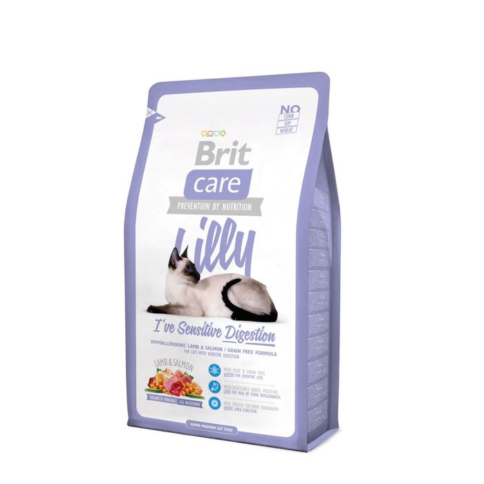 Сухой корм Brit Care Cat Lilly Sensitive Digestion для кошек с чувствительным пищеварением, 2 кг   2