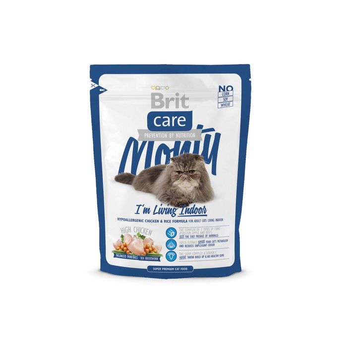 Сухой корм Brit Care Cat Monty Indoor для домашних кошек, 400 г