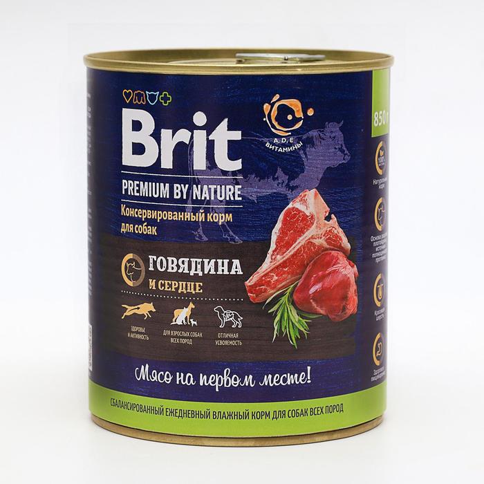 Консервы Brit beef &amp; heart для собак, говядина и сердце, 850 г