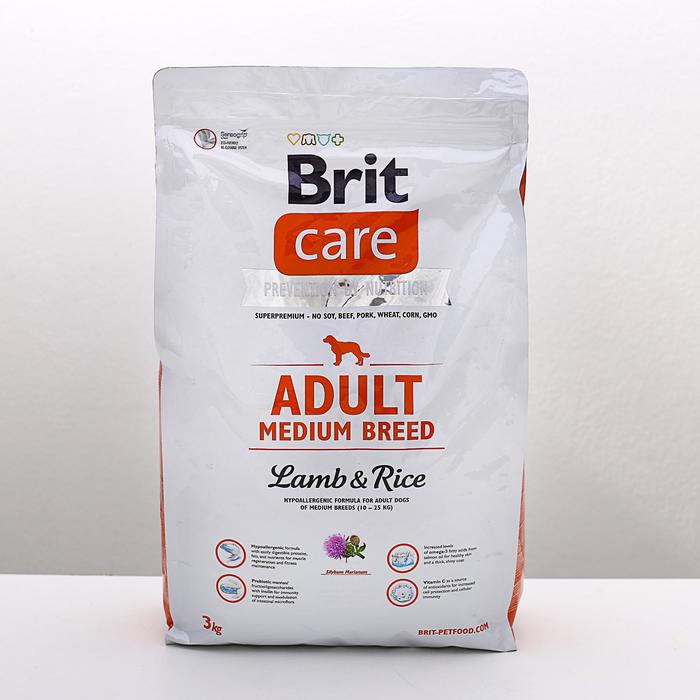 Сухой корм Brit Care Dog adult medium для собак средних пород, 3 кг