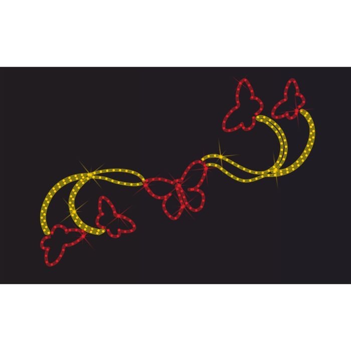 Светодиодное панно &quot;Танец бабочек&quot;, 2000 х 1360 х 30 мм, 34 Вт