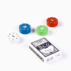 Покер, набор для игры (карты 54 шт, фишки 24 шт с номенал.)  микс - фото 799129044