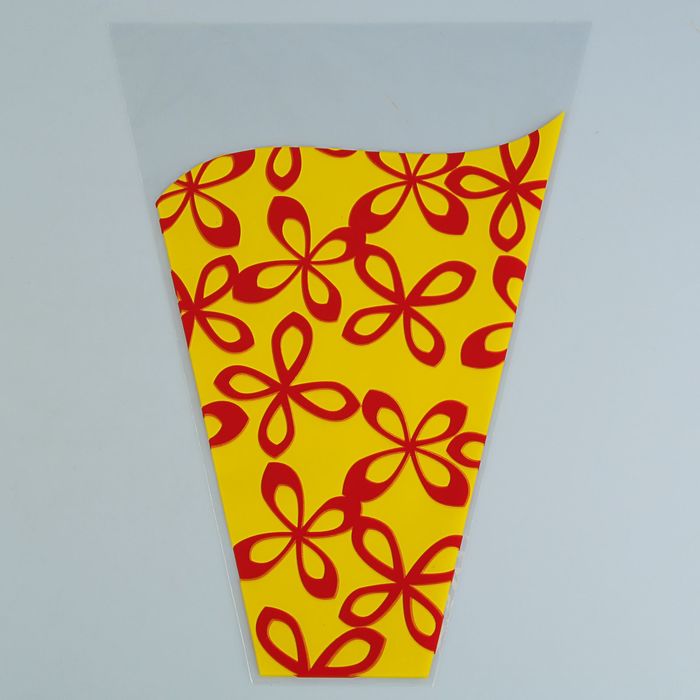 Пакет для цветов конус "Милана", красно-жёлтый, 30 х 40 см (50 шт)