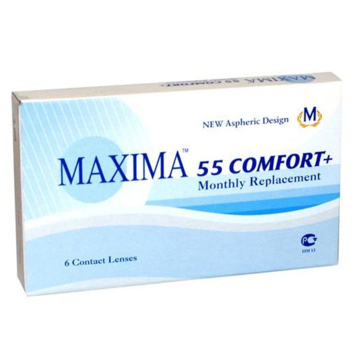 Контактные линзы Maxima 55 Comfort+, -9/8,6 в наборе 6 шт.