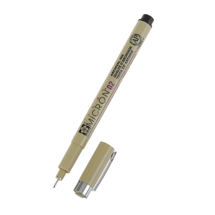 Ручка капиллярная для черчения Sakura Pigma Micron 02 линер 0.3 мм, черный