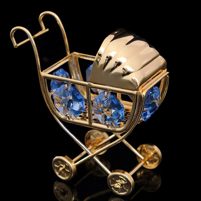 Сувенир «Детская коляска», с кристаллами Сваровски