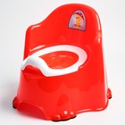 Горшок детский антискользящий «Комфорт» с крышкой, съёмная чаша, цвет красный - фото 39097