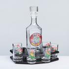 Mini bar 7-piece decanter + stack decal Hunting 500/50 ml