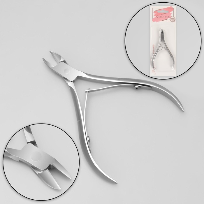 Nail cutters, double spring, 10cm, blade length-9mm, color silver