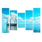 Модульная картина на подрамнике "Морская гладь", 2 — 60×30, 2 — 80×30, 1 — 100×30 см, 150×100