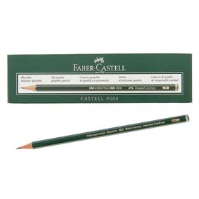 Карандаш художественный чёрнографитный Faber-Castel CASTELL® 9000 профессиональные B зелёный