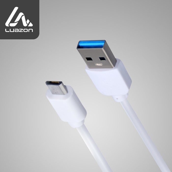 Кабель LuazON, microUSB - USB, 1 А, 1.5 м, утолщенный, белый