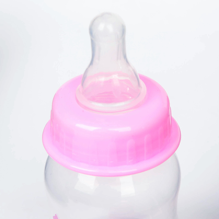 Бутылочка для кормления «Я подарочек» с погремушкой, 60 мл, от 0 мес., цвета МИКС