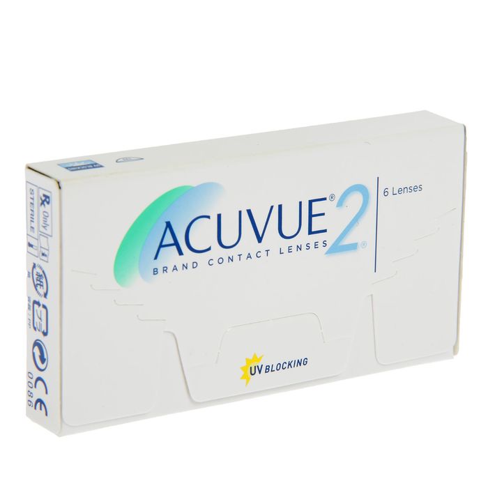 Контактные линзы Acuvue 2, -3/8,3, в наборе 6шт