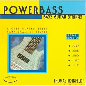Комплект струн для 5-струнной бас-гитары Thomastik EB345 Power Bass, Medium Light, 47-119