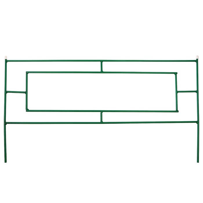 Ограждение декоративное, 55 х 100 см, 5 секций, металл, зелёное, «Газонный»