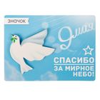 Открытка со значком "Спасибо за мирное небо" Открытка со значком "Спасибо за мирное небо"