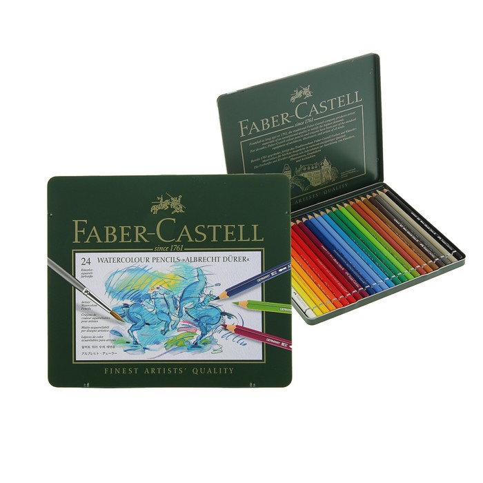 Карандаши художественные цветные акварельные Faber-Castell ALBRECHT DÜRER® 24 цветов мет.кор 117524