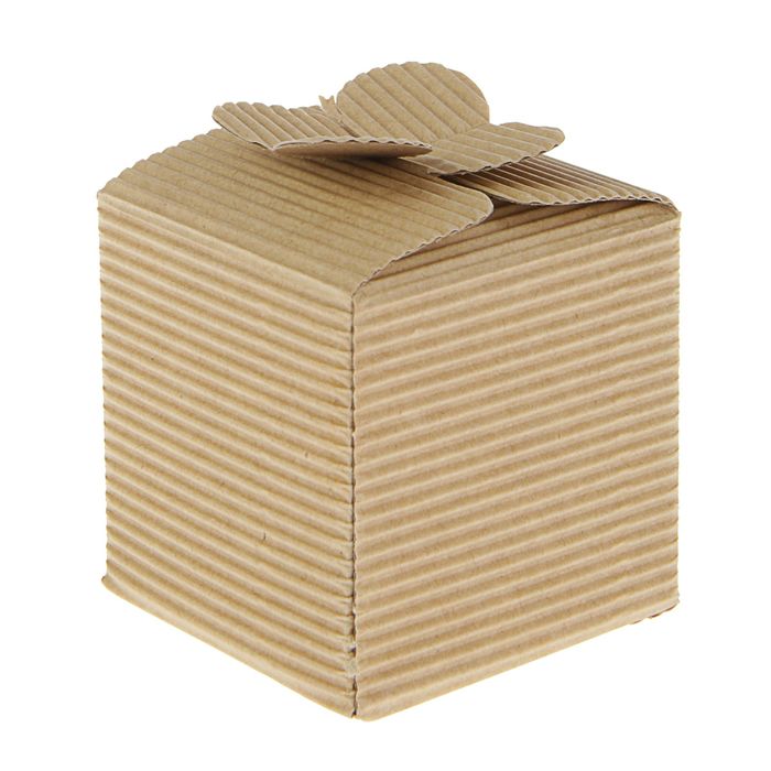 Коробка крафт из рифленного картона 5 х 5 х 5 см