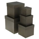 Набор коробок 5в1 "Крафт черный" 22,5 х 22,5 х 22,5 - 9,5 х 9,5 х 9,5 см
