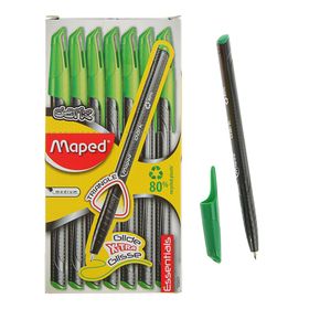 Ручка шариковая Green Dark, узел 0.6 мм, зелёные низкотекучие чёрнила, трёхгранный корпус, одноразовая
