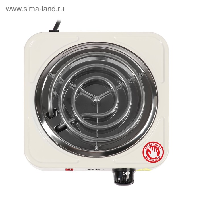 Плитка электрическая LuazON LHP-001, 1000 Вт, 1 конфорка, белая