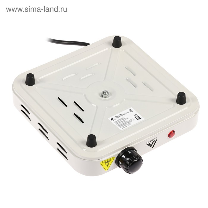 Плитка электрическая LuazON LHP-001, 1000 Вт, 1 конфорка, белая